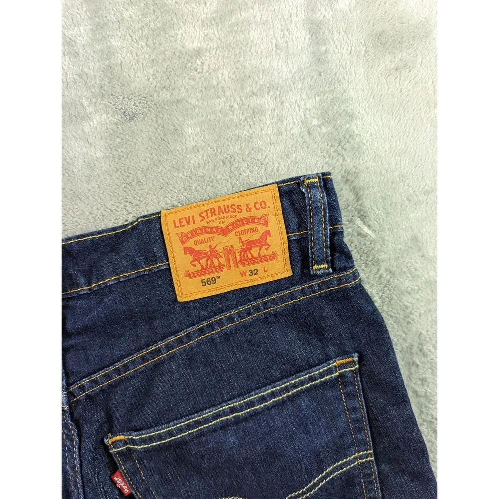 Levis 569 Shorts Mens 32 Blue Denim Dark Wash Skate Loose 11